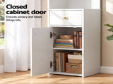 Artiss 3 Tiers Bookshelf with Storage Drawer and Cabinet White FUR-L-DS-COR01-WH