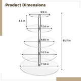 5-Tier Acrylic Cupcake Stand, 15.7" Wedding Cake Stand, Acrylic Cupcake Tower Holder, Dessert V1369-AZ3-W-08666