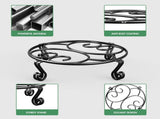 2 Pack Round Metal Plant Stands for Flower Pots, Heavy-Duty Rustproof Iron Indoor and Outdoor V1189-LC-AMZ-00305