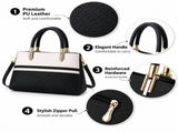 Large Capacity Color Block PU Leather Handbag, Square Shoulder Crossbody Bag with Bottom Rivets & V888-ELOSUNG55315-6