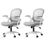 Artiss 2x Mesh Office Chair Computer Gaming Desk Chairs Work Study Mid Back Grey OCHAIR-G-2013-WH-GYX2