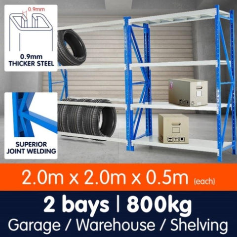 Garage Storage Steel Rack Shelving 2.0m-wide 400kg 2XLS-125