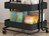 3 Tier Rolling Cart Minimalist Style Sturdy Carbon Steel Mobile Utility Cart for Kitchen Bathroom V1294-YM0901-3117240234911
