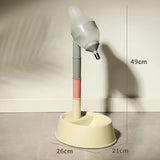 Beige Base Adjustable Height Pet Water Dispenser with Food Bowl Base - Non-Drip Bottle Feeder V888-ELOSUNG23873