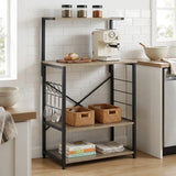 CARLA HOME 4 Tier Bakers Rack Microwave Stand - Oak Finish - Brown - Kitchen Rack V178-36444