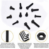 1225 Pcs Kit M2 M3 M4 M5 Carbon Steel Hex Socket Head Cap Bolts Screws with Nuts Assortment, Black V1237-ZY-715-343