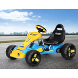 Rigo Kids Pedal Go Kart Ride On Toys Racing Car Plastic Tyre Blue GKRT-F1D-BU