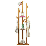 Bamboo Coat Rack Stand with Umbrella Holder - Hanging Storage V178-66737
