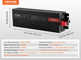 Pure Sine Wave Inverter, 3000 Watt, Power Inverter with 2 AC Outlets 2 USB Port 1 Type-C Port, LCD V952-CZXNBQ3000WC2N69YV3