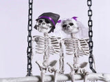 Halloween Skeleton Decorations - Hanging Bride & Groom Skeleton Couple Figurine with Welcome Sign & V1366-AZ2-W-24609