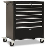 BULLET Pro 7 Drawer Tool Box Cabinet Trolley Storage, Toolbox Garage Organiser Set, Black V219-TOLCABBU17KA