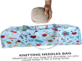 Knitting Needle Organizer Bag with Dividers Lightweight Crochet Hook Storage Tote Blue, 35.6 x 14 x V1237-ZY-917-160