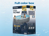 Bestway Swimming Pools 305cm x 200cm x 84cm Steel Above Ground Backyard Pool Set BW-POOL-OV-305-5613Z