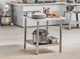 Stainless Steel Prep Table, 24 x 24 x 34 Inch, Heavy Duty Metal Worktable with 3 Adjustable Height V952-CFBXGGZTLCWJ45FJ5V0