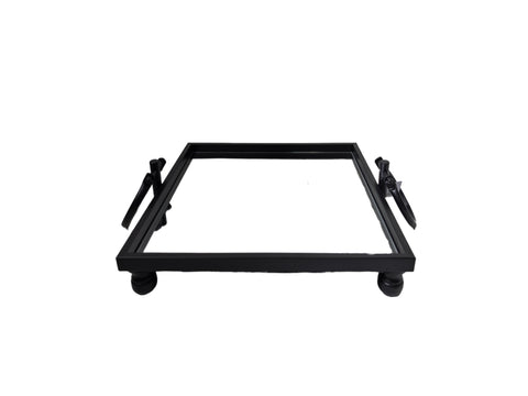 Eliza Mirror Tray with Handles - Square - Black V292-HD-TR-L-SQ-BLK