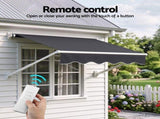 Instahut Motorised Pivot Arm Awning Window Sun Shade 1.8 X 2.1M Grey AWN-B-FIXED-RM-18-GREY