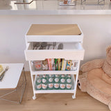 Rolling Cart Large Capacity Eco Friendly PP MDF Sturdy Construction Space Saving Utility Cart For V1294-YM0717-3117220191812