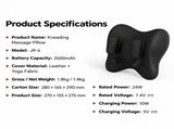 Wireless Neck Shoulder Massage Pillow with Heat, Ergonomic Shiatsu Kneading Cushion for Office Home V1341-ZY-PR8MJZLE-BLACK