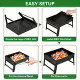 Portable Folding Grill 4-Step Assembly, Light & Portable, Sturdy Design, Enjoy Outdoor Grilling V1232-BXSSKL002