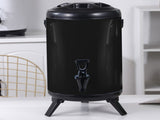 SOGA 12L Stainless Steel Insulated Milk Tea Barrel Hot and Cold Beverage Dispenser Container with VICDISPENSER12LBLK