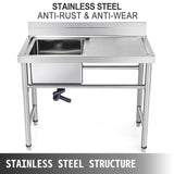 Handmade Sink Non-magnetic Stainless Steel Kitchen Sink Hand Made 1 Compartment 40.6 x 39.4 x 25.4 V952-DCBXGSCDYPT000001V0