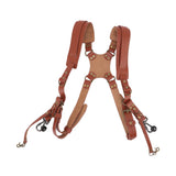 Dual Shoulder Leather Harness Comfortable Camera Strap Accessories for 2 Cameras Brown V1294-YM0523-3117220079611