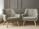 Artiss 2X Armchair Lounge Chair Accent Tub Chair Beige ANNE UPHO-B-ARM04-BGX2