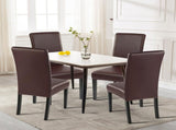 Waterproof PU Leather Dining Chair Covers Set of 4, Stretch Oilproof Chair Slipcovers Removable V1192-AZ-W-6530