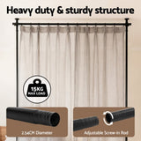 Artiss Room Divider Curtain Rod Extendable Black RD-E-MET-5R-BK