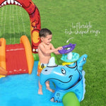 Bestway Kids Inflatable Play Splash Pool with Slide Ball Tossing Toys 242x140cm BW-POOL-PLAY-53160