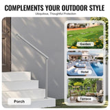 Handrails for Outdoor Steps, 39.4in / 100cm Deck Railing Kit Wall Floor Mounted, Railings for V952-BXGDLZFS100CGRQ1IV0