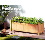 Green Fingers Garden Bed 90x30x33cm Wooden Planter Box Raised Container Growing GARDEN-WOOD-BOX-90