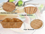 12 Pack Plastic Oval Basket, Empty Bread Basket Food Storage Basket Bulk,Plastic Wicker Baskets Bin V1370-AZ4-07576