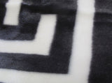 Bloomington 800GSM Greek Key Charcoal Winter Premium Quality 1 Ply Mink Blanket Double V442-IDC-BLANKET-800GSMGREEKKEY-CHARCOAL-DS