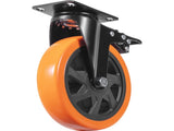 Caster 152.4 mm Swivel Plate Casters, Set of 4, with Security A/B Locking No Noise PVC V952-PBJLCSJAZ4J56BOYXV0