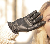 Dents Womens Classic Leather Gloves Winter Warm Soft Smooth Grain - Black V563-DENTS-77-0003-BLK-L