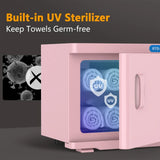 Pink 23L Hot Towel Warmer Cabinet with UV Sterilizer for Salon and Home Use V178-59262
