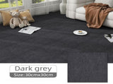 16 Pack Dark Grey Durable & Soft Self-Adhesive Carpet Tiles - Interlocking Non-Slip Square V888-ELOSUNG42016