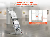 Brochure Display Rack, 10 Pockets Literature Display Stand, Portable Floor Standing V952-WJZSXLDSDZS4EKNWY001V0