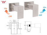 Brushed Nickel Square 1/4 Turn Wall Mounted Twin Taps For Shower Bath Spout Set V1233-KSQ203BS