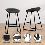 Artiss 2x Bar Stools Kitchen Dining Chairs Counter Stool PU Leather Metal BA-TW-8320-BKX2