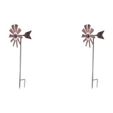 Wonderful Iron Pinwheels Elegant Garden Decorative Windmill 2Pcs V1369-AZ3-W-18013