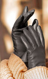 Dents Womens Classic Leather Gloves Winter Warm Soft Smooth Grain - Black V563-DENTS-77-0003-BLK-L