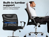 Artiss 2x Mesh Office Chair Mid Back Black OCHAIR-G-8009L-BKX2