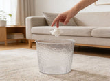 Medium Clear Trash Bin with Wave Design for Kitchen and Bathroom Waste Disposal V1369-AZ3-W-22698