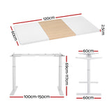 Artiss Standing Desk Motorised Electric Dual Motor Splice White Pine 120CM HASD-B-M10-WHDF-NWDB-120