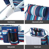Gardeon Outdoor Chairs Beach Chair Backpack Cooler Storage Lightweight Fishing Blue ODF-BEACH-FC110-BL-2X