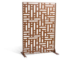 Metal Privacy Screen, 120 x 193cm, Outdoor Privacy Screens 3-Panel, Freestanding Outdoor Divider V952-DLSHWYSPMJS7ZTJD3V0