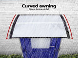 Instahut Window Door Awning 0.8mx1m Transparent AWN-08X1-CLR