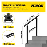 VEVOR Handrail Outdoor Stairs, 4ft, 34 Inch Outdoor Handrail, Outdoor Stair Railing Adjustable from V952-LZLTFS4YCYGHSDLZ1V0